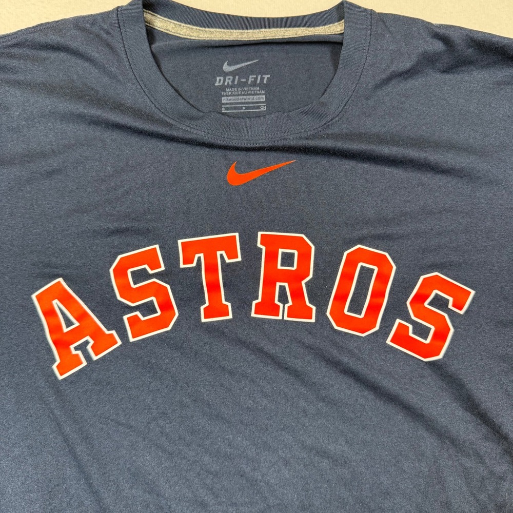 Nike Houston Astros Dri-FIT Shirt Mens Small Navy Blue Short Sleeve Baseball Tee - Picture 3 of 8